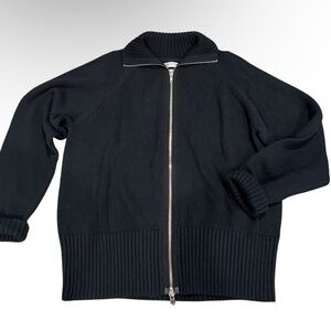 Black Tommy Hilfiger Zip-Up Sweater